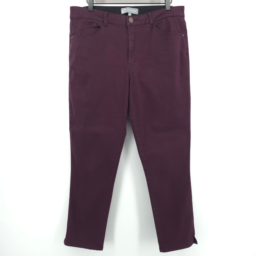 Wit & Wisdom Womens Pants Ab-solution 12 Plum Purple Ankle Stretch Slim L103VMX2